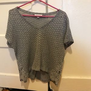 Grey sweater with lace details